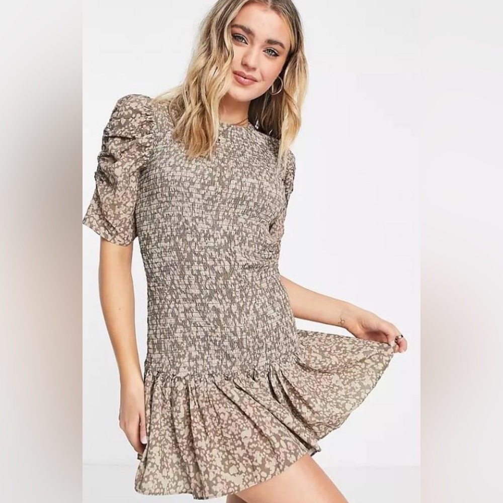 French Connection Womens  Smocked Mini Dress